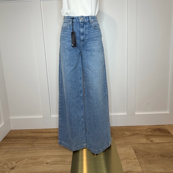 NWT -  PAIGE Harper Light Blue High-Rise Wide Leg Jeans - Picture 3 of 14
